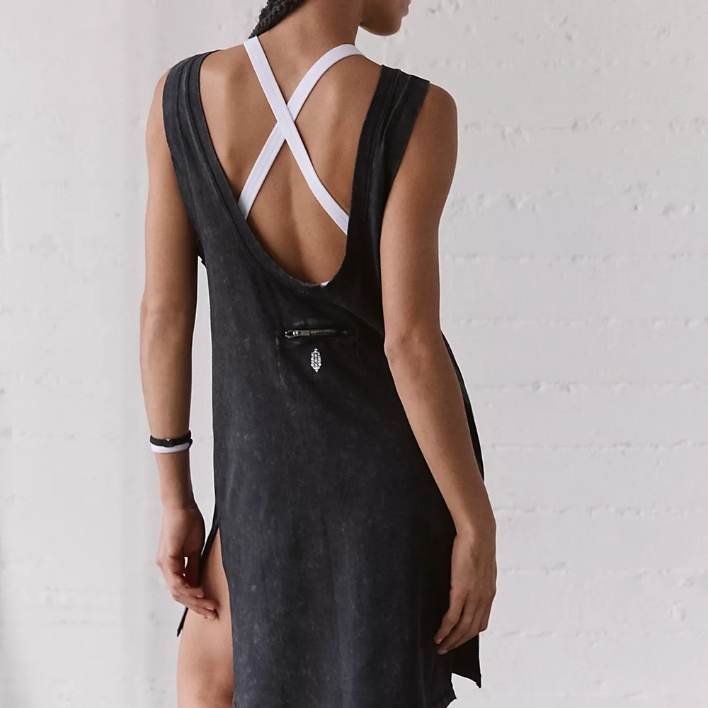 Free People GREEN Sleeveless Dress with scoop back